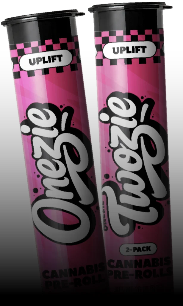 Onezie and Twozie containers, Uplift. Cannabis pre-rolls, Twozie is a 2-pack.
